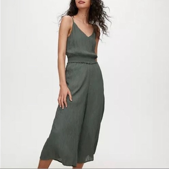 (Sold) NWT Aritzia Wilfred Irene Jumpsuit Green - Picture 1 of 5